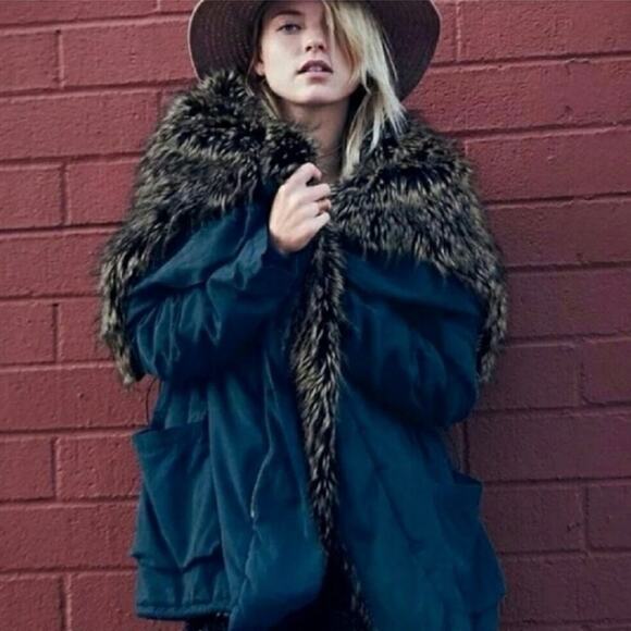 Free People Jackets & Blazers - Free People Sweet Child Faux Fur Quilted Parka coat winter stunning & warm NWT